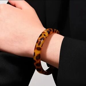 Leopard Print Acrylic Bangle